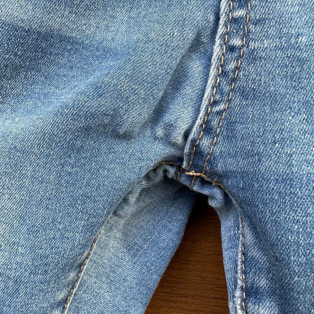 Wax Jeans 'Butt I Love you' Distressed Skinny Mid-Rise Denim Medium Blue Wash - Picture 6 of 13